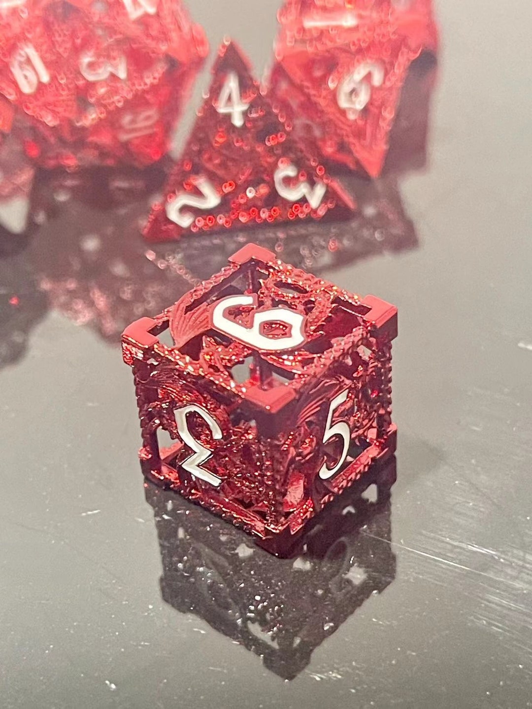Metal Dice, Hollow Dnd Dice, D20, D6, RPG Dice, MTG Dice, Polyhedral