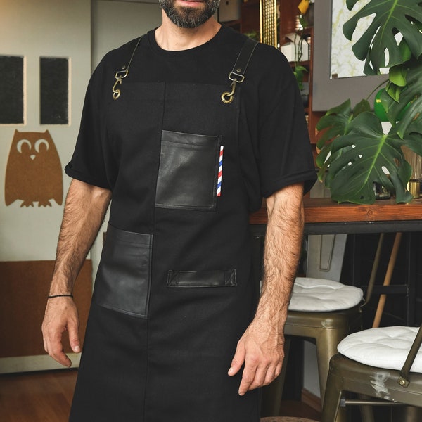 Barber Apron Canvas/Leather by Ergostyl