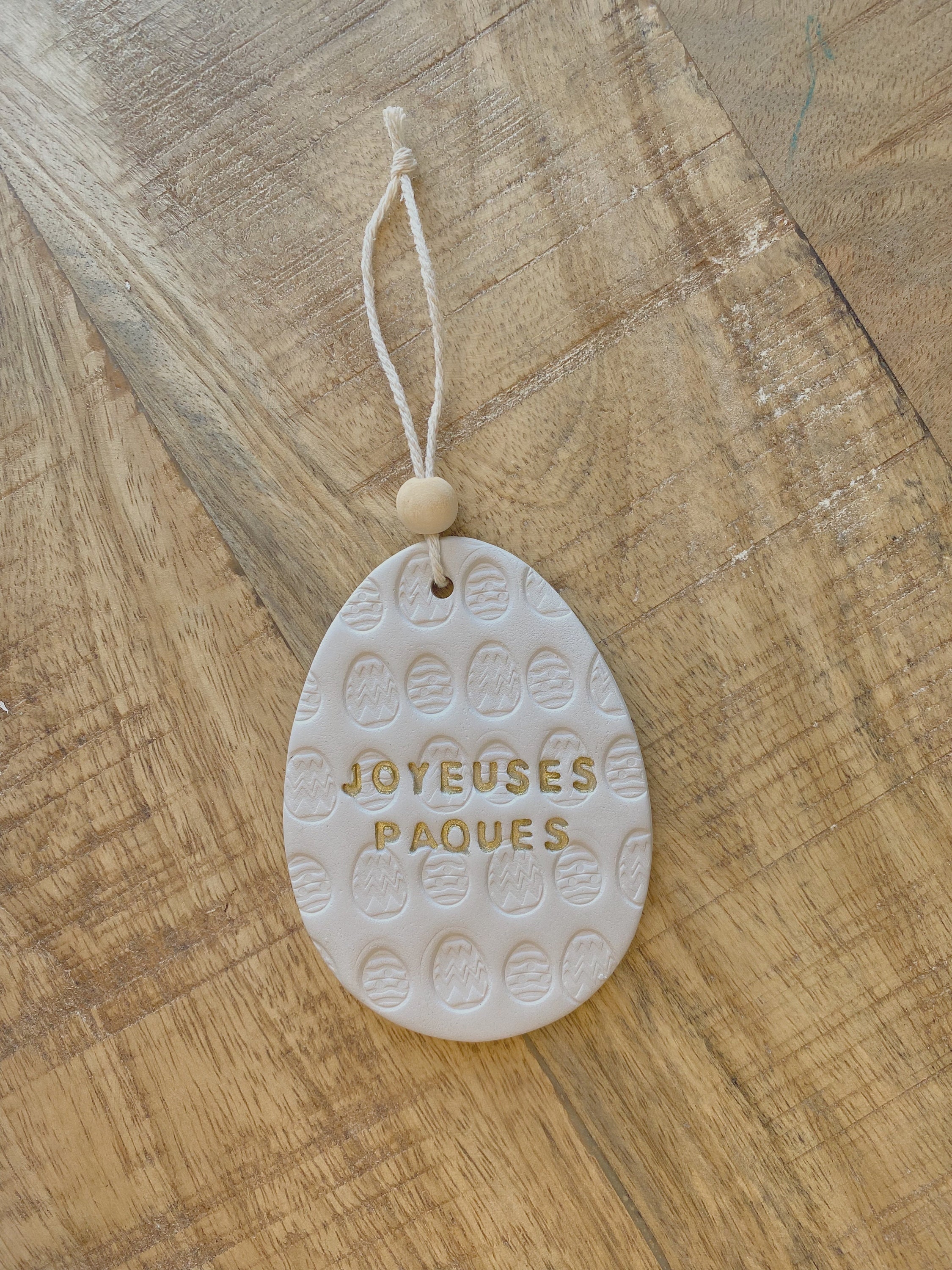 Suspension Joyeuses Pâques - Fond Œufs