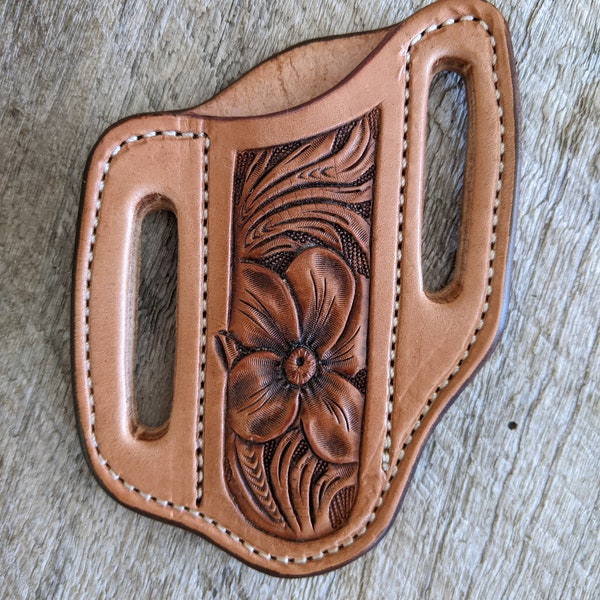 Hand Tooled Case Trapper Type Knife Pancake Sheath