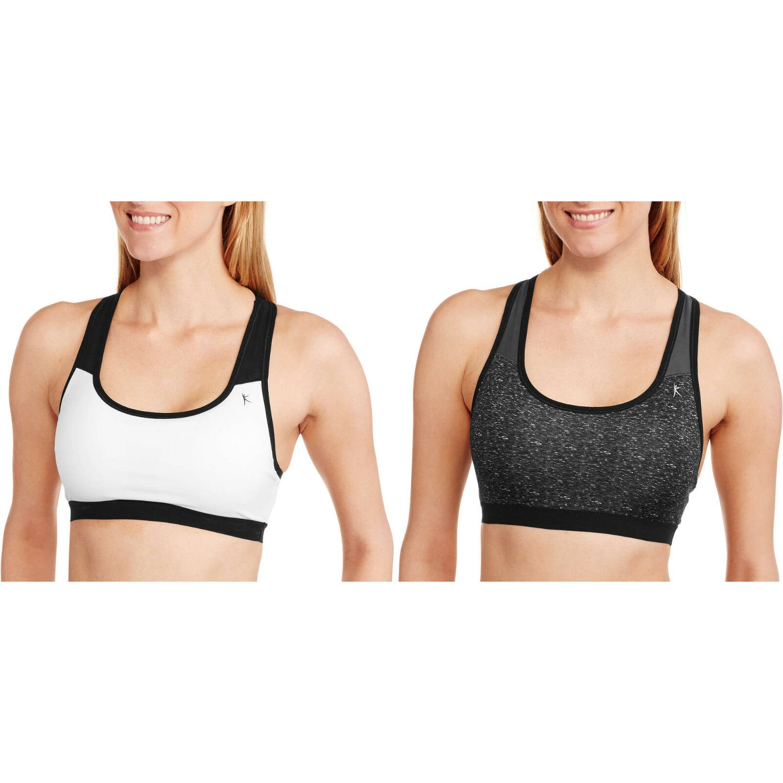 Sports Bra Danskin Removeable Foam Cups , Medium Impact, 2 Pack 