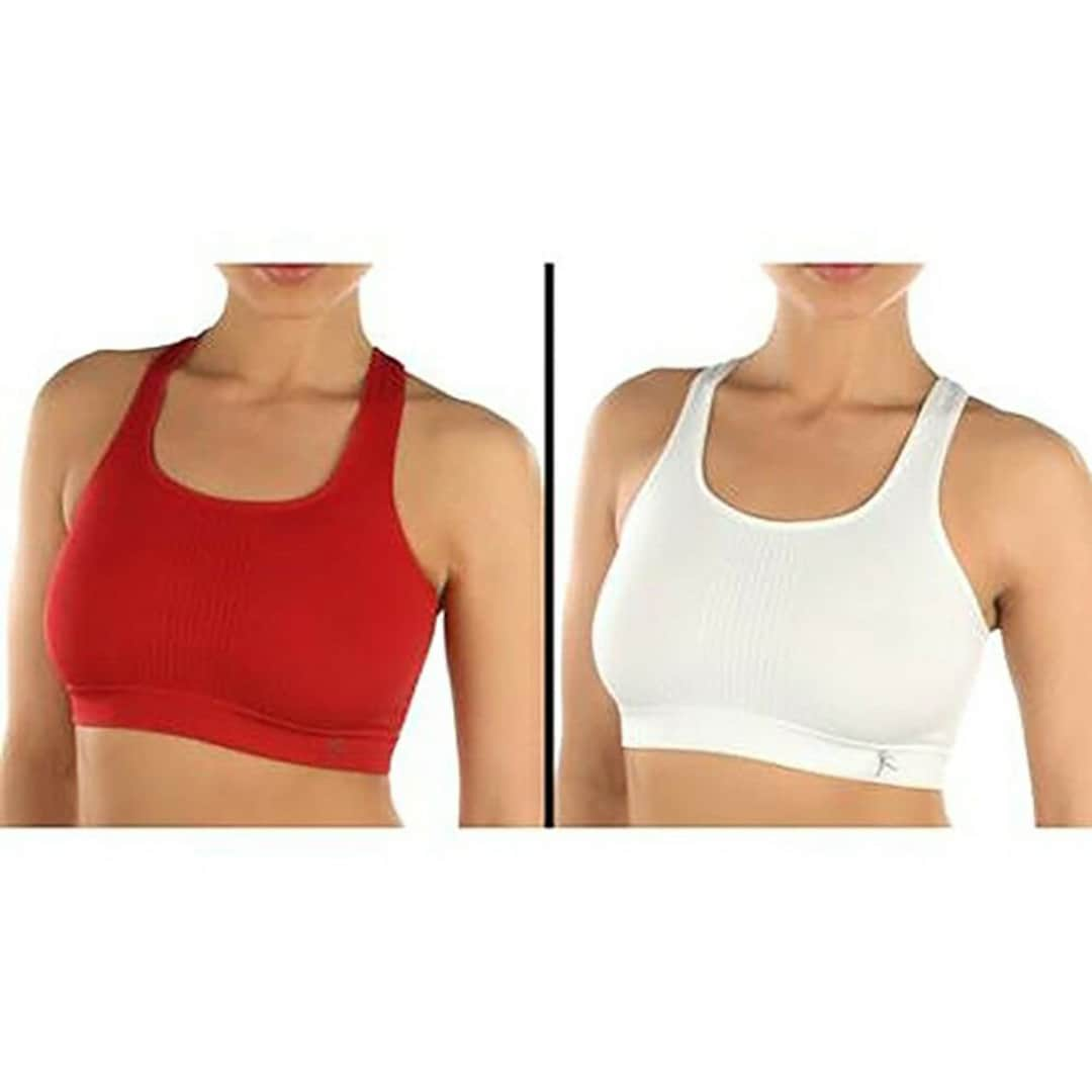 Buy Sport Bra Danskin Seamless Racerback Sport Bra Value 2-pack Med-impact  Online in India 