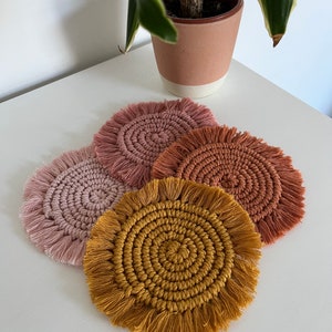 Macrame coasters | Drinks coaster | Gift Idea | Boho Coasters | Single | Sets | Gift | Housewarming | Handmade | Eco-friendly | Coffee Table