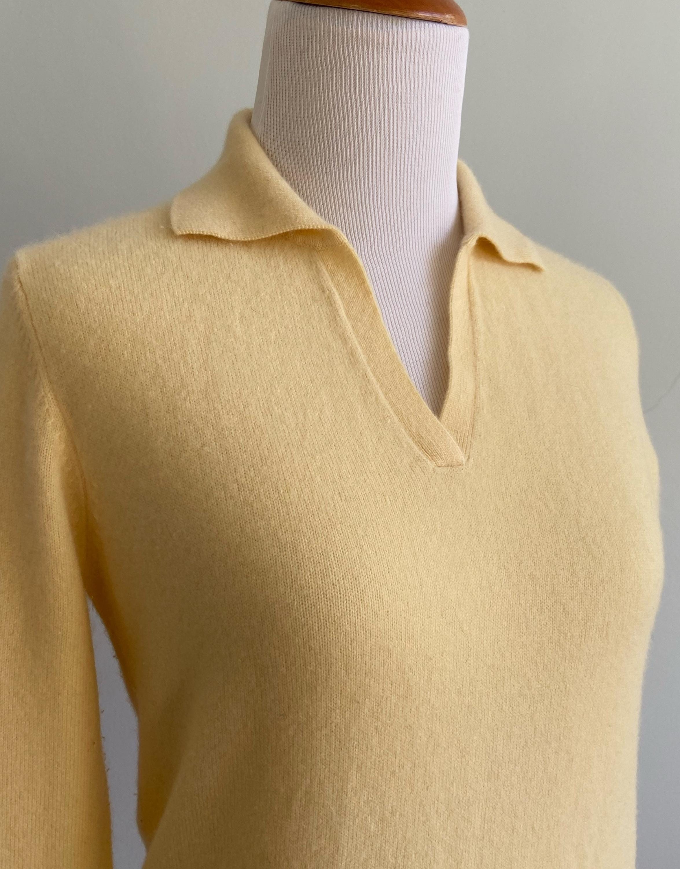 Pull 100% Cachemire LORD & TAYLOR - Taille S/10, Couleur Miel, Tricot Crochet, Jamais Porté