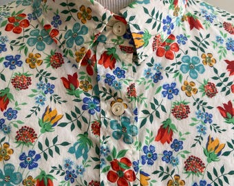 Classic “J. Crew” x  “Liberty” Women’s Tailored Cotton Shirt