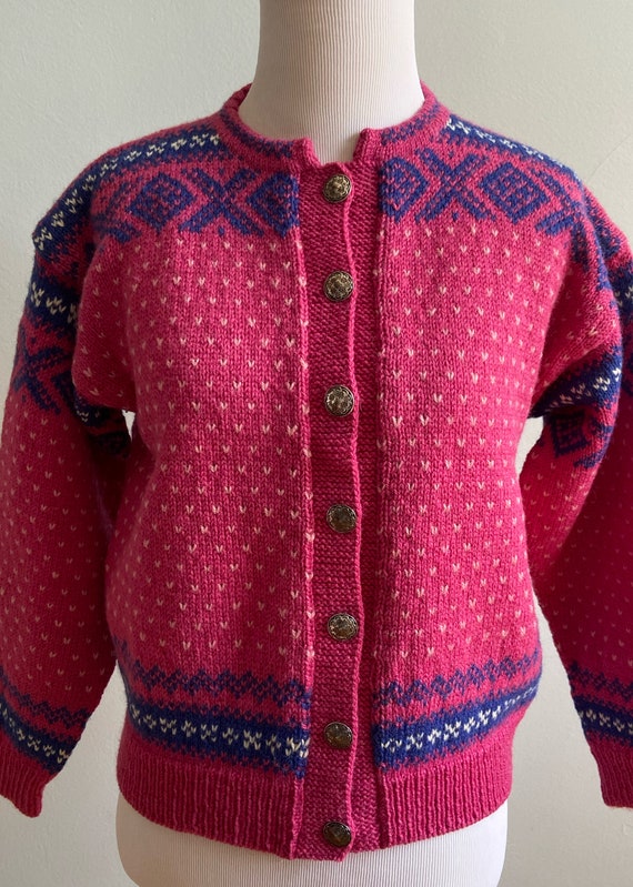 Vintage Handknit Nordic Cardigan