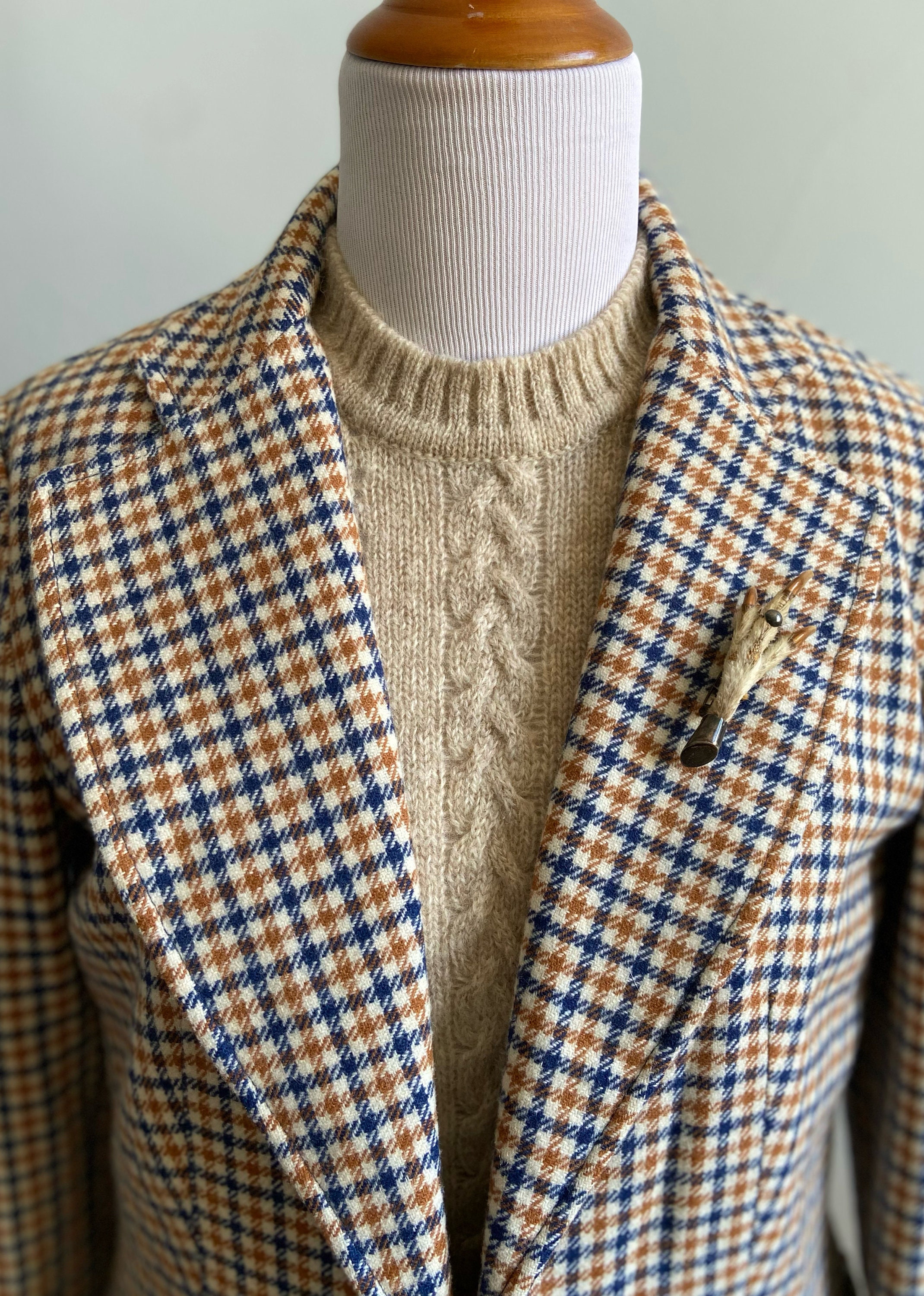 Vintage 70s Wool Jacket, Buffalo Plaid Wool Jacket, Chore