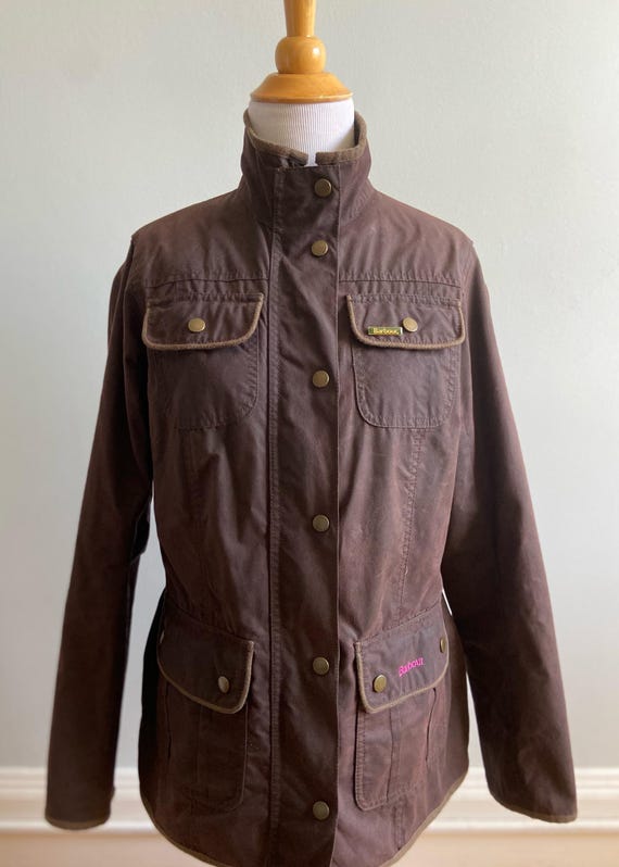 Classic barbour Womens Waxed Cotton Jacket With Liberty Lining Etsy