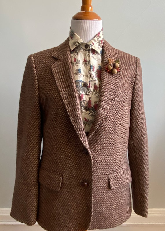 ジャケット・アウター vintage harris tweed jacket Vintage 40s 50s Harris Tweed Regimental Lining Jacket Sport