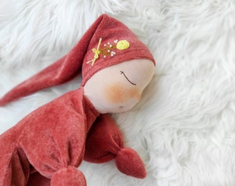初めてのウォルドルフベビードール、睡眠用 13.70インチ 35 cm 人形、オーガニックぬいぐるみ、新生児用
