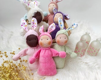 Easter bunny waldorf,  Little Bunny doll, Waldorf Easter doll,Pocket baby doll, Easter soft toy
