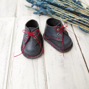 Leather Waldorf Doll Boots, Shoes for Dolls, handmade boots, blue doll shoes, red boots