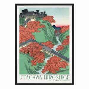 Tofukuji Temple Bridge Print - Utagawa Hiroshige Japanese Art Print - Kyoto Autumn Landscape - Framed or Unframed Wall Decor