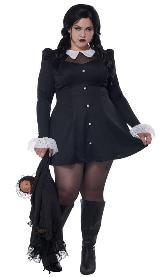 Gothic Black Mini Dress Women's Costume Plus Size