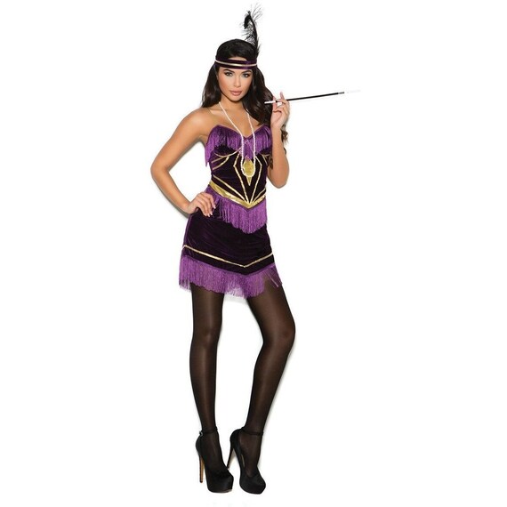 purple flapper dress costume Cleo 1920s Flapper Dress