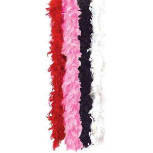 72 inch Feather Boa - Red, Pink, Black or White