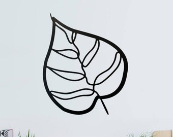 Metal Leaf Cutout Wall Hanging Home Decor Boho Minimal