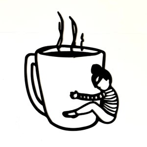 Metal Coffee Hugger Wall Art Home Decor Coffee Lover