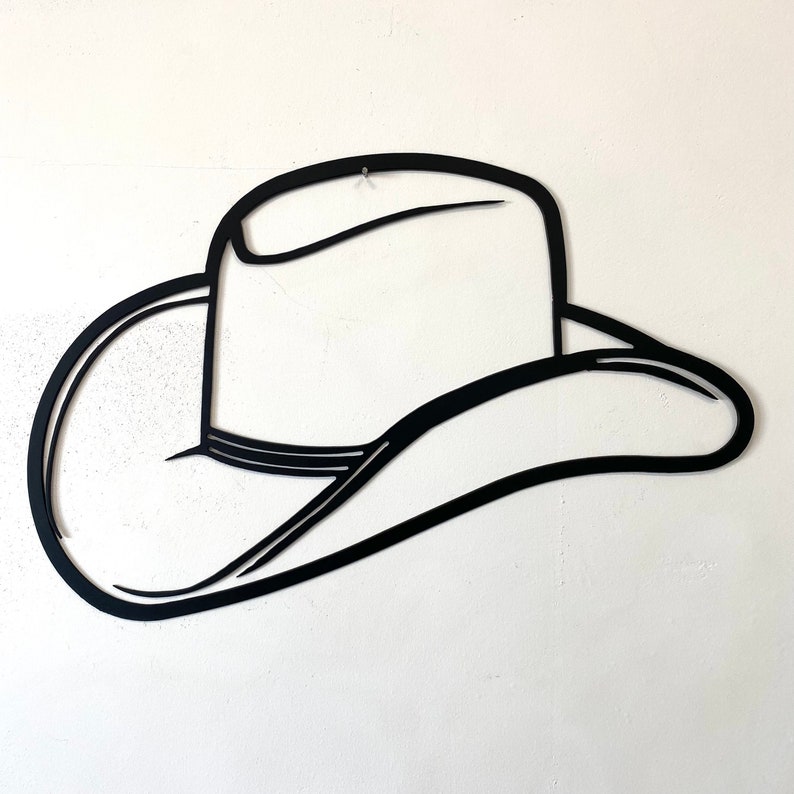 Metal Cowboy Hat Cutout Wall Hanging Western Decor - Etsy