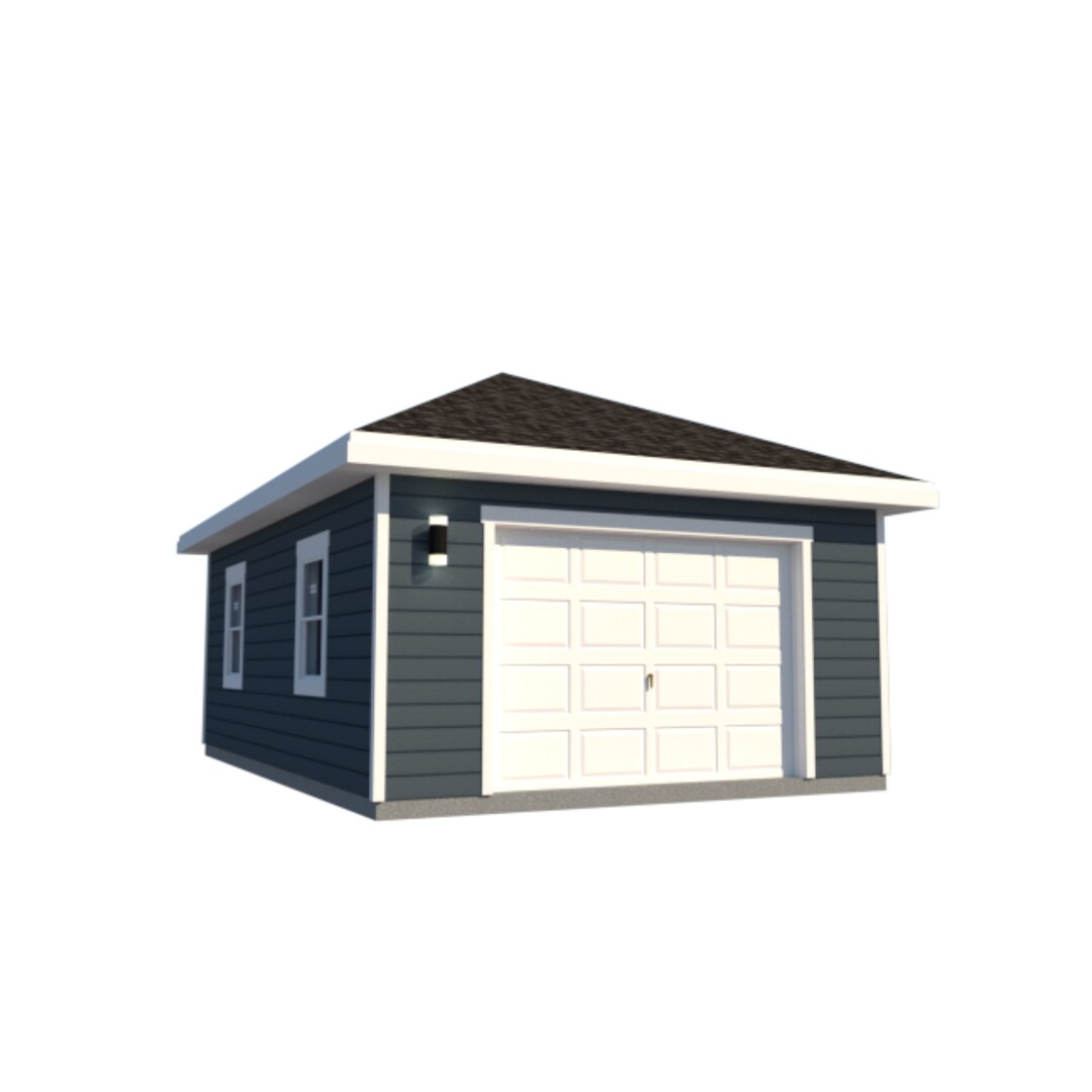 Detached 24'x16' Standard Single Car Garage Plans - Blueprint Digital ...