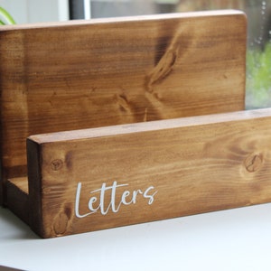 Wooden letter holder | Desk top letter holder