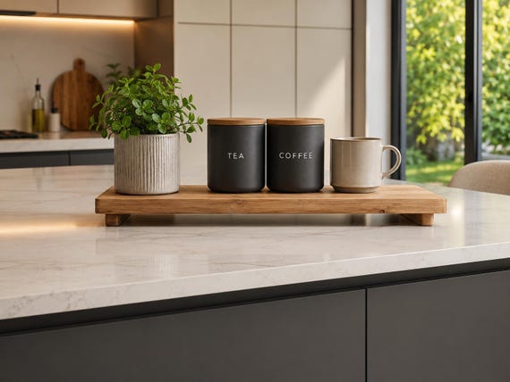 Large wooden kitchen countertop stand
