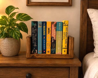 Handmade Rustic Mini Wooden Bookcase | Space-Saving Bookshelf for Bedside Tables, Kitchens & Children’s Rooms