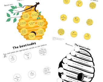 The beatitudes kids printable activity worksheet homeschool sunday school christian memorize