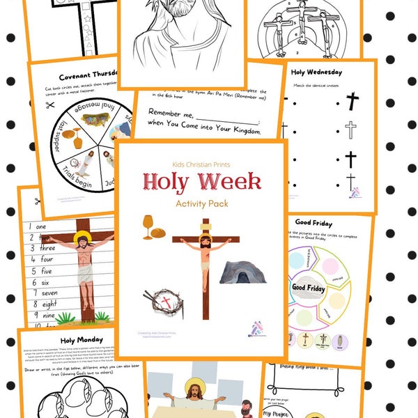 Holy Week Easter Coptic Orthodox Christian Lent (33 pages) Printable Digital download kids activity craft church homeschool sunday school