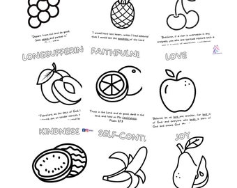 Fruit of the spirit coloring pages verses bible memorization galations