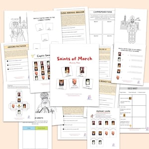 Coptic Orthodox Christian Saints Activity Pack Homeschool Sunday school Printables March Pope Bishop Monk Priest