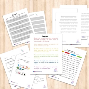 Psalm 1 prayer bible memorization kids sunday school christian homeschool printable digital orthodox