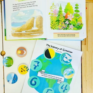 Genesis 7 days History of Creation in order activity Christian Printable
