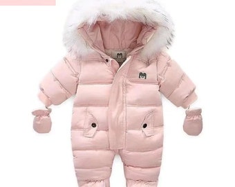 Genda 2Archer Baby Boy Girl Winter Hooded Puffer Pram Snowsuit Romper Genda 2Archer Baby Boy Girl Winter Hooded Puffer Pram Snowsuit Romper