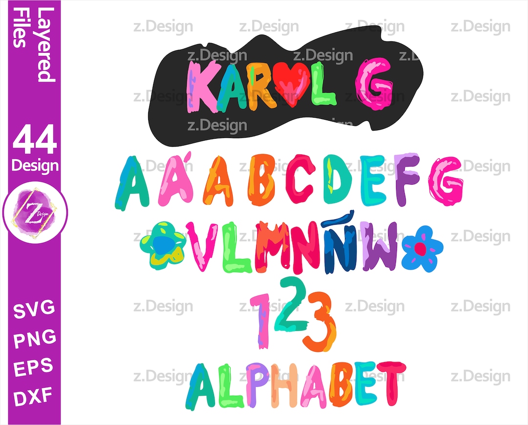 Karol G Alphabet Svg, Karol G Sublimation, La Bichota Png, Bichota