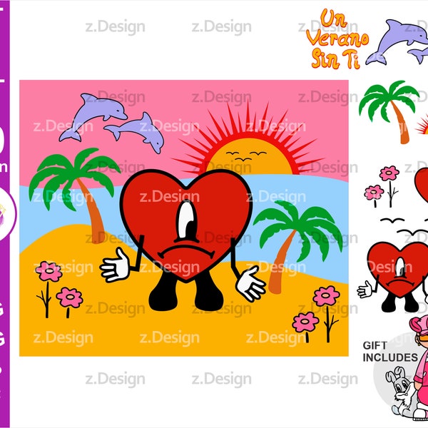 Baby benito svg, Un Verano Sin ti Sad Heart SVG | PNG, bad bunny svg, eps, dxf, png