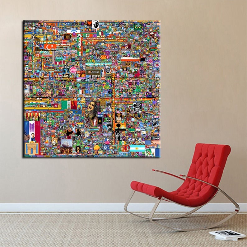 Reddit r/Place 2022 Canvas Image finale Reddit Canvas Print Etsy Canada