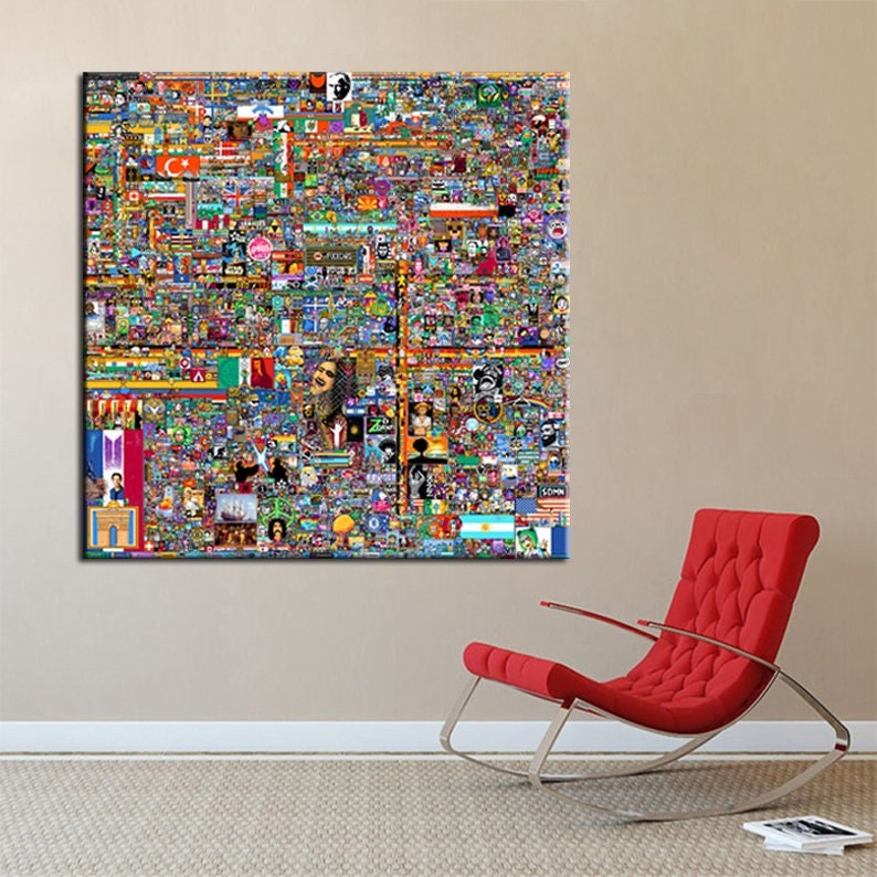 Reddit R/place 2022 Canvas Final Image Reddit Canvas Print Etsy