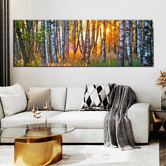 Birch Forest Canvas Wall Art Landscape Home Decor Canvas Etsy