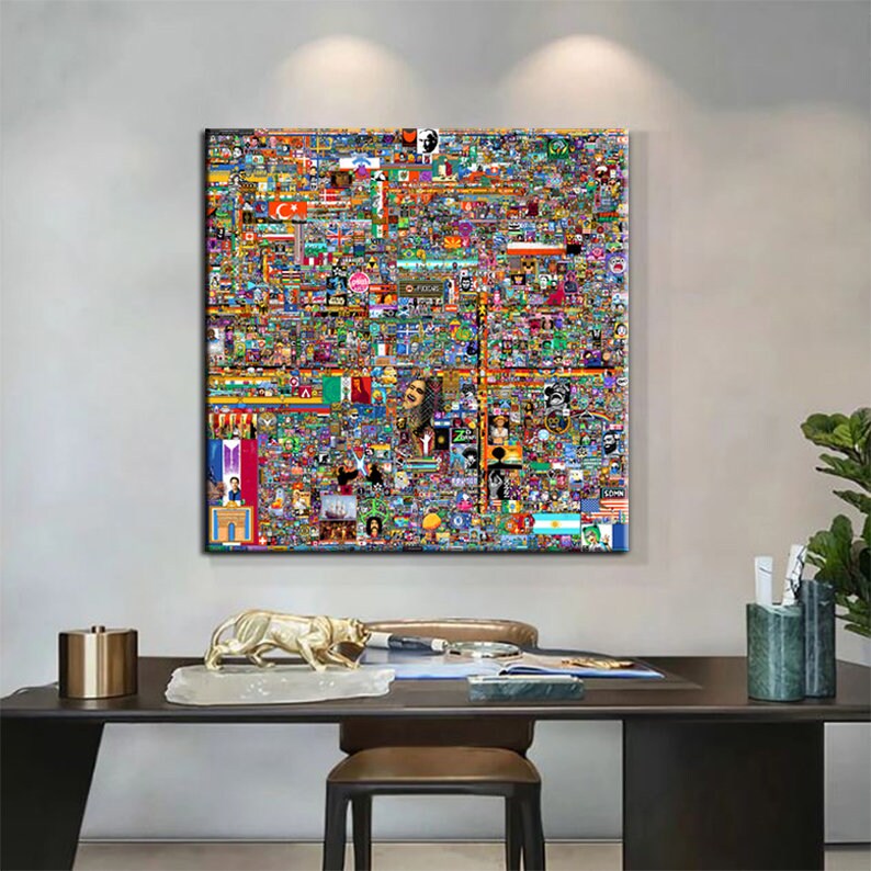 Reddit R/place 2022 Canvas Final Image Reddit Canvas Print Etsy