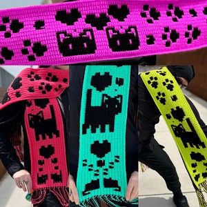 SoS スカーフマニア 猫大好き！モザイクかぎ針編みパターンコレクション