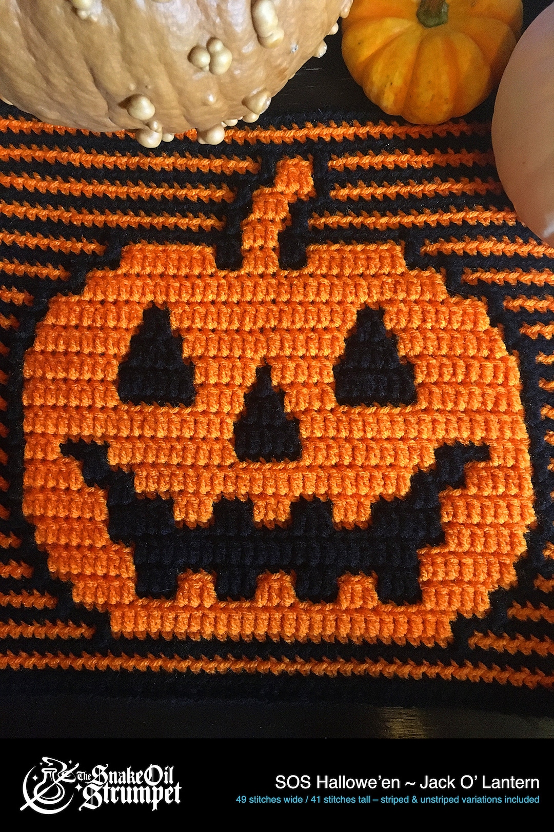 Sos Hallowe'en ~ Jack O' Lantern Mosaic Crochet Pattern - Etsy