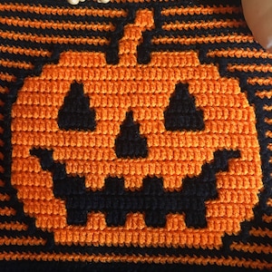 SoS Hallowe&#39;en ~ Jack O&#39; Lantern Mosaic Crochet Pattern