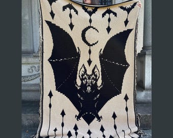 SoS Vampire Bat! Mosaic Crochet Blanket Pattern