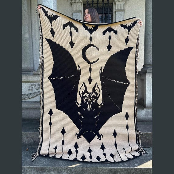 SoS Vampire Bat! Mosaic Crochet Blanket Pattern