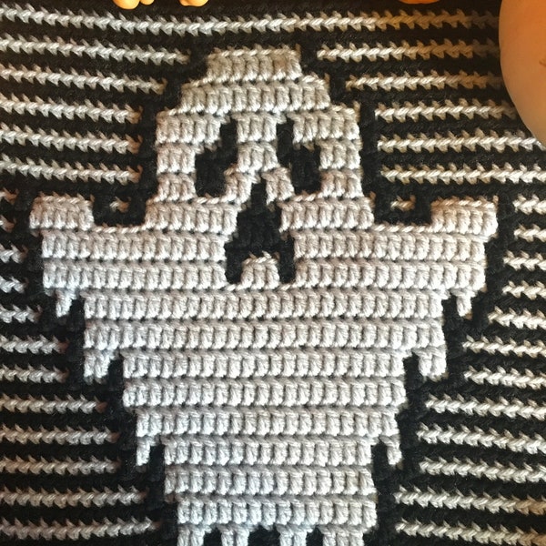 SoS Hallowe'en ~ Spooky Ghost Mosaic Crochet Pattern