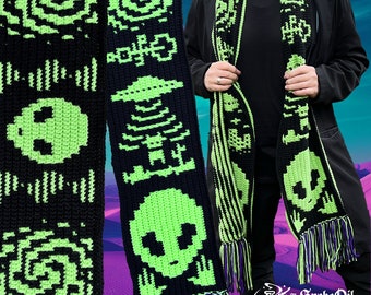 SoS Scarfmania Aliens! Mozaïek haakpatrooncollectie