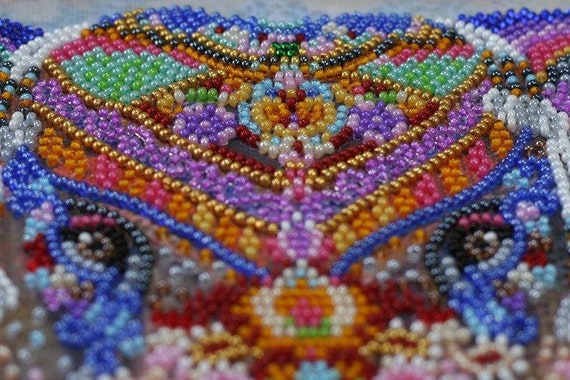 The Finished Picture From Beads on Natural Art Canvas 