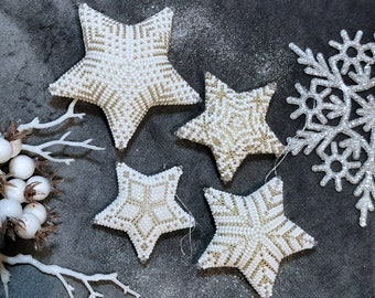 3D Peyote Beaded Star. Christmas tree toy, home party decor, beaded christmas decoration, Christmas garland, 3D beaded star, winter decor