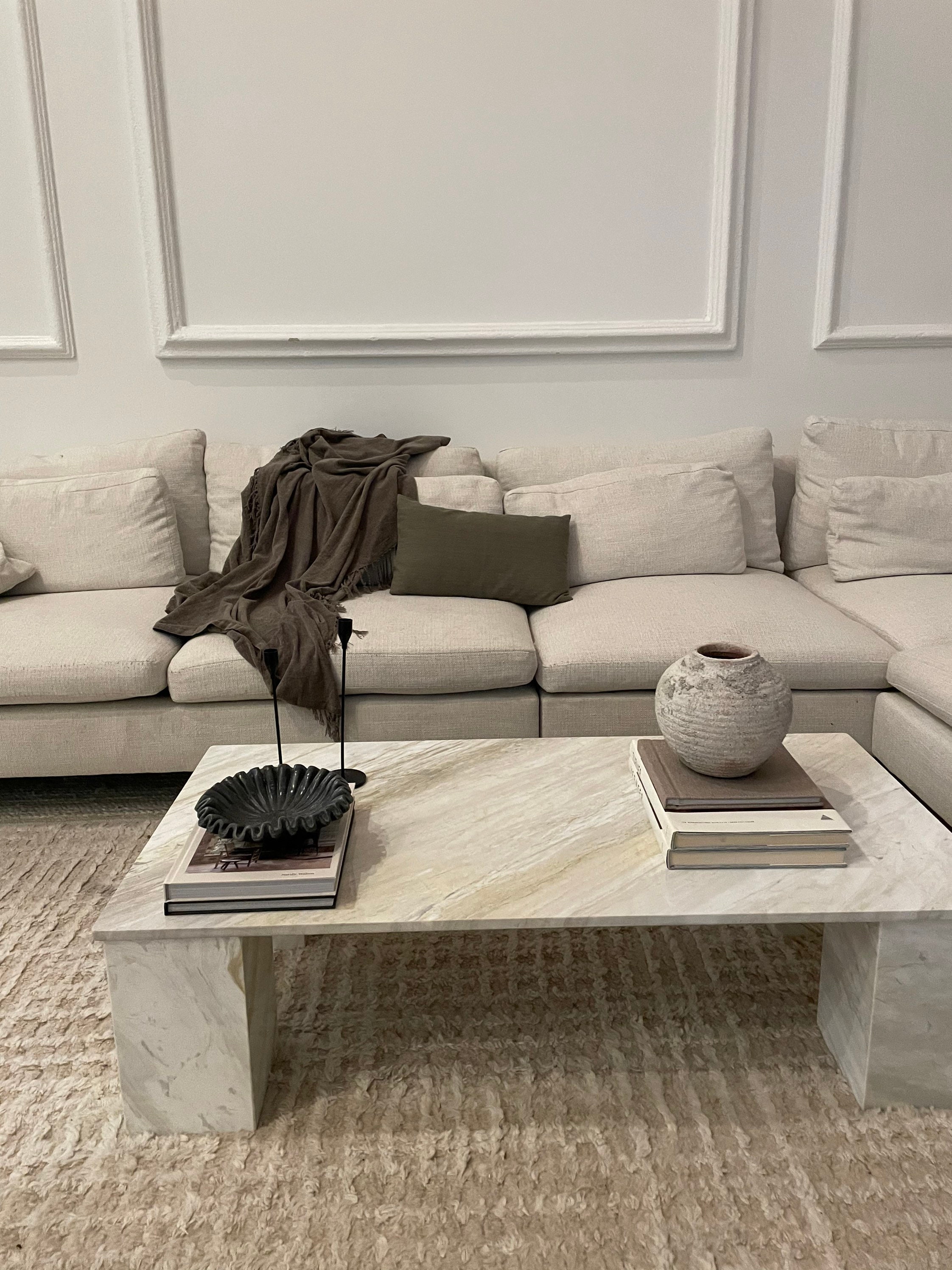 Rectangle coffee table marble deals